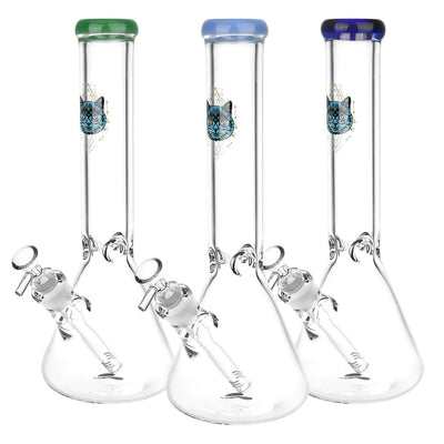 Sacred Cat Glass Beaker Water Pipe | 14mm F | Colors Vary - Headshop.com