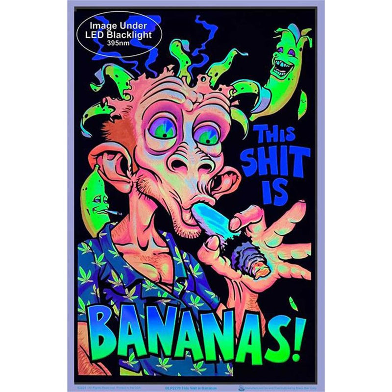 This Shit Is Bananas Flocked Blacklight Poster - 23"x35"