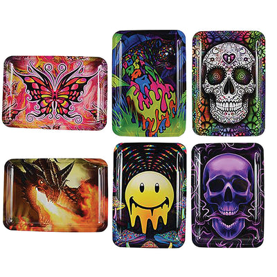 Smokezilla Metal Rolling Tray Mix H - 5"x7"/Asst - 6PC DISPLAY - Headshop.com