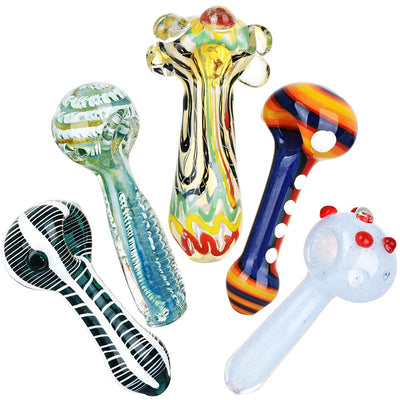 20CT BUNDLE - Future Shock Assortment Glass Spoon Pipes - 4.5" - 5.25" - Headshop.com