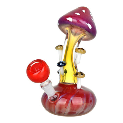 Mushroom Collective Bent Neck Glass Water Pipe - 5.25" / 10mm F - Headshop.com