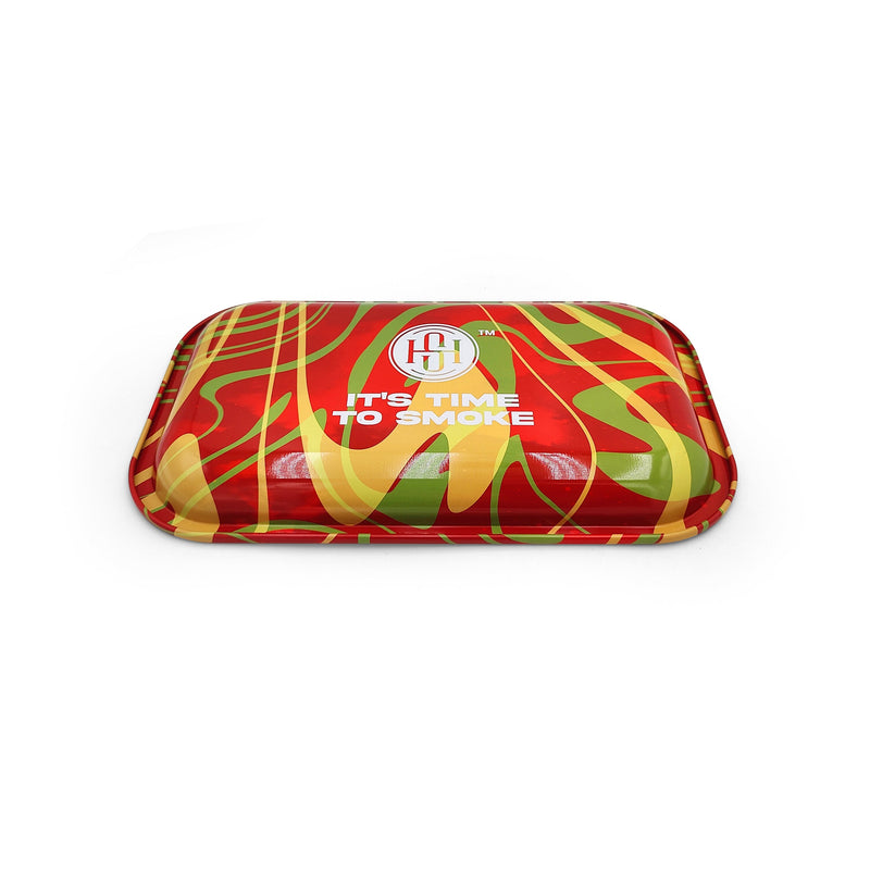 High Society | Medium Rolling Tray - Rasta - Headshop.com