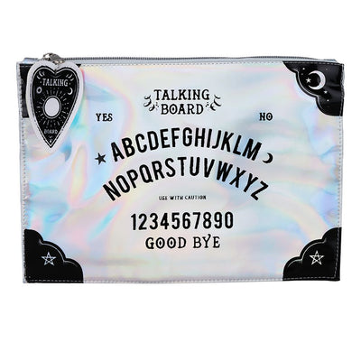 Iridescent Spirit Ouija Makeup Pouch w/ Planchette Zipper Pull - 10.5"x7"