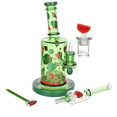 Pulsar Watermelon Zkittles Glow In The Dark Dab Rig Kit - 8" / 14mm F - Headshop.com