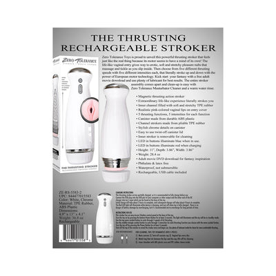 Zero Tolerance Rechargeable Thrusting Stroker With Movie Download White