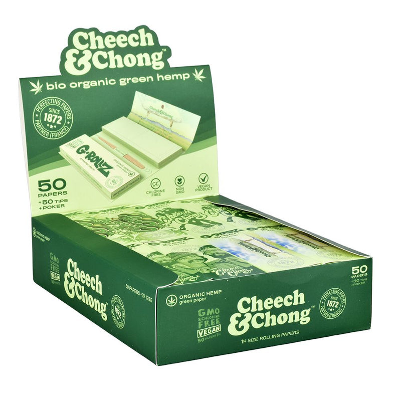 24PK DISPLAY - Cheech & ChongTM x G-ROLLZ Organic Hemp Papers & Tips-50pc/1 1/4 - Headshop.com