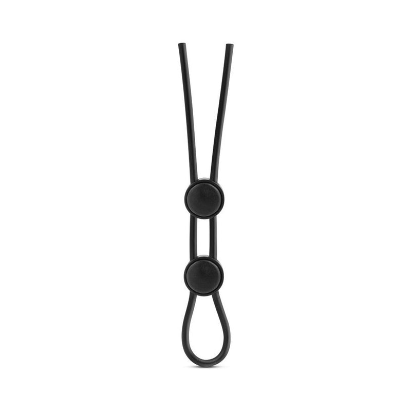 Stay Hard Silicone Double Loop Lasso/Bolo Cockring Black