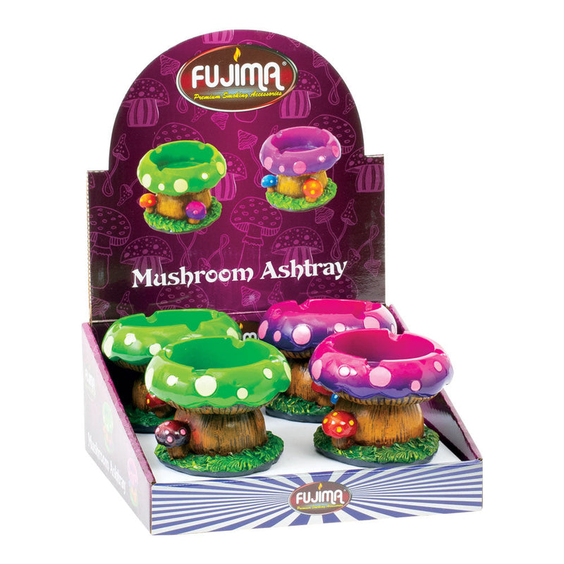 Fujima Fairytale Mushroom Ashtray - 3.5"/Asst - 4PC DISP - Headshop.com