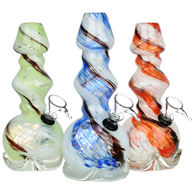 Peaceful Solution Soft Glass Water Pipe - 7.75" / Colors Vary - Headshop.com