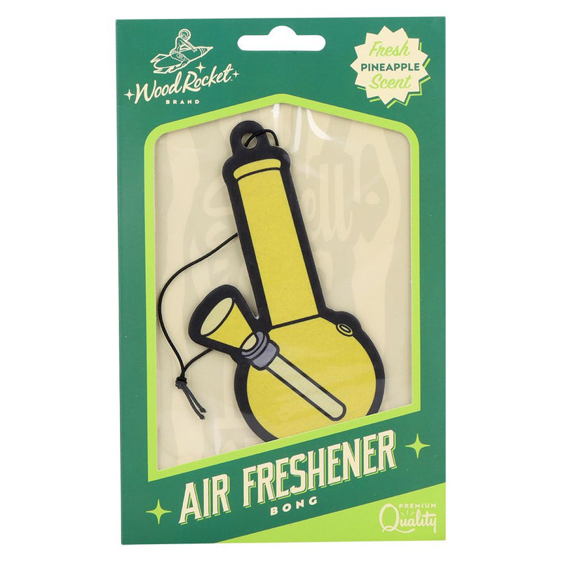 Wood Rocket Car Air Freshener - Bong / Pineapple Scent / 2.5"x4.5"