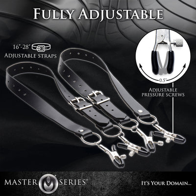 Master Series Spread Labia Spreader Straps With Clamps