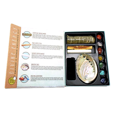 12PC SET - Divine Energy Smudge & Stone Wellness Kit - Headshop.com