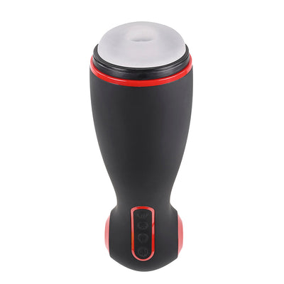 Zero Tolerance Tight Squeeze Rechargeable Vibrating Squeezing Talking Stroker TPE Black/Red