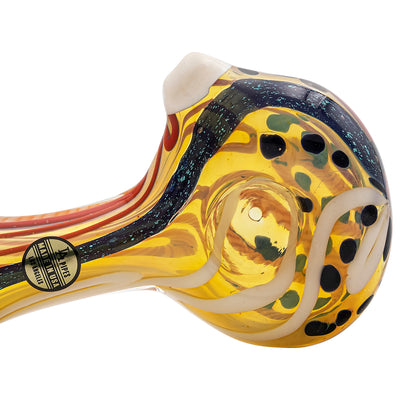 LA Pipes "Dollar Pancake" Dichroic Color-Changing Spoon Glass Pipe - Headshop.com