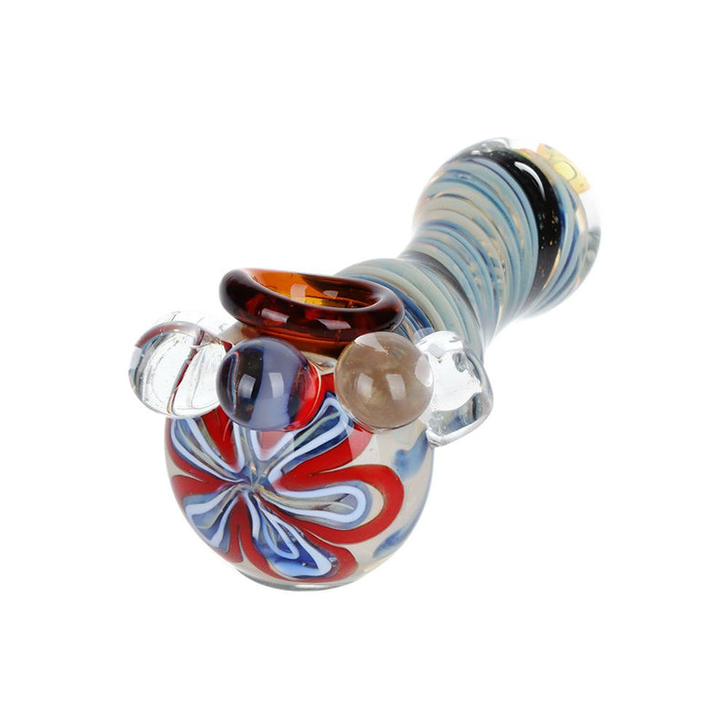 Telepath Overload Knobby Dichro Spiral Glass Spoon Pipe - 4.5"