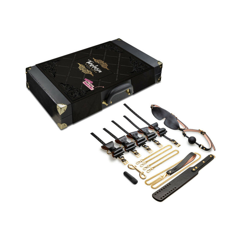 Temptasia Safe Word 10-Piece Bondage Kit with Suitcase Black