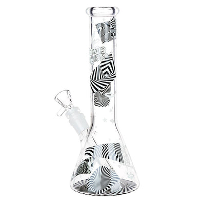 Cheech & Chong Glass Optical Illusion Glow Glass Beaker Water Pipe - 10" / 14mm F