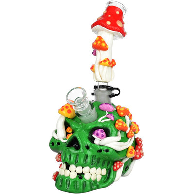 Mushroom Garden Sugar Skull Water Pipe - 10" / 19mm F - Headshop.com