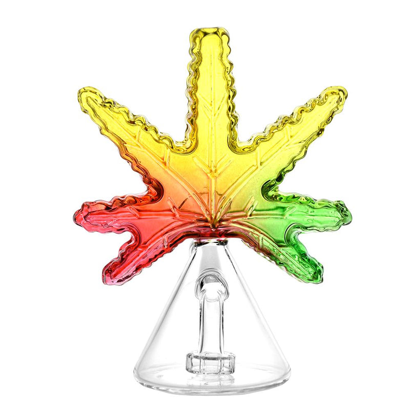 420 Leaf Glass Water Pipe - 6.5" / 14mm F / Colors Vary - Headshop.com