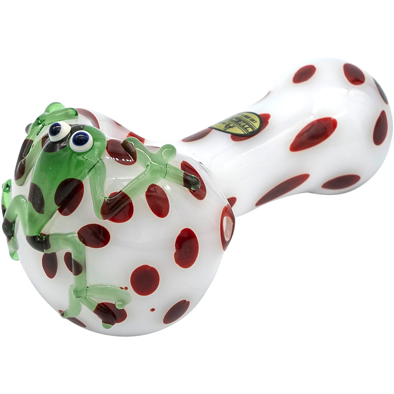 LA Pipes "Spotted Poison Frog" Spoon Glass Pipe - Headshop.com