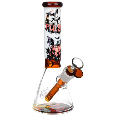 Pulsar Halloween Scene Beaker Water Pipe - 9.5" / 14mm F - Headshop.com