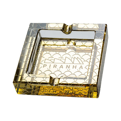 Piranha Scales Square Glass Ashtray | 3.5" - Headshop.com