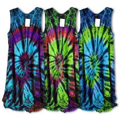 Spiral Tie Dye Dress - 41" / Viscose / Colors Vary - Headshop.com