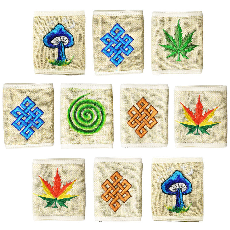 10PC SET - ThreadHeads Embroidered Hemp Wallet - 9"x4"/Asst - Headshop.com