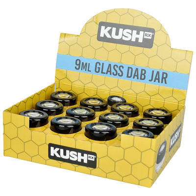 24CT DISP - Kush RX Glass Concentrate Jar w/ Magnifier - 9ml - Headshop.com