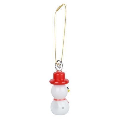 Santa's Secret Hangable Glass Christmas Ornament Hand Pipe - 3" / Snowman - Headshop.com