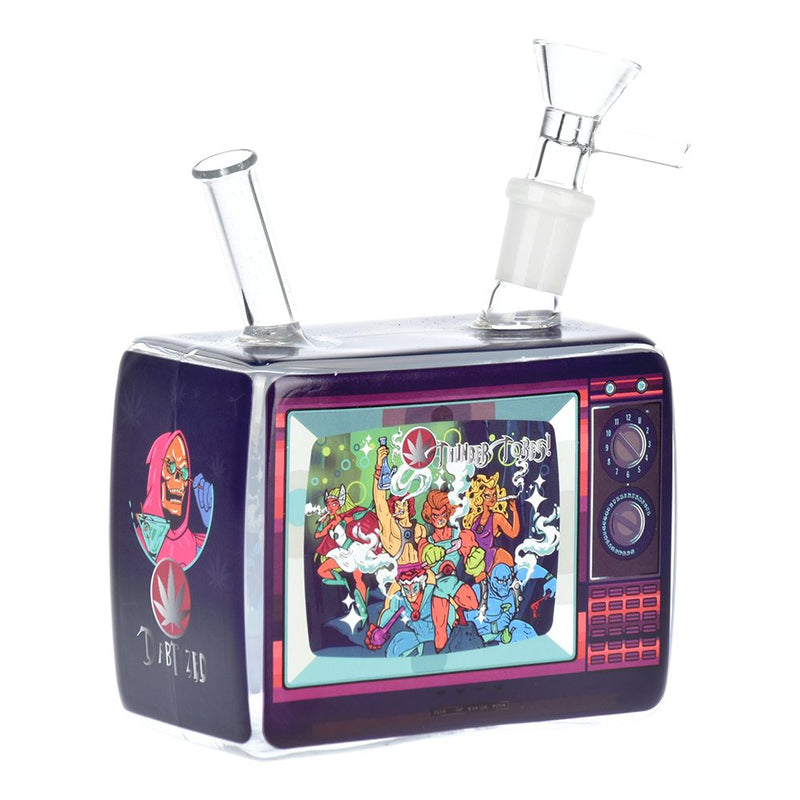 Dabtized Trippie Vision Retro TV Glass Water Pipe - 5" / 14mm F / Designs Vary