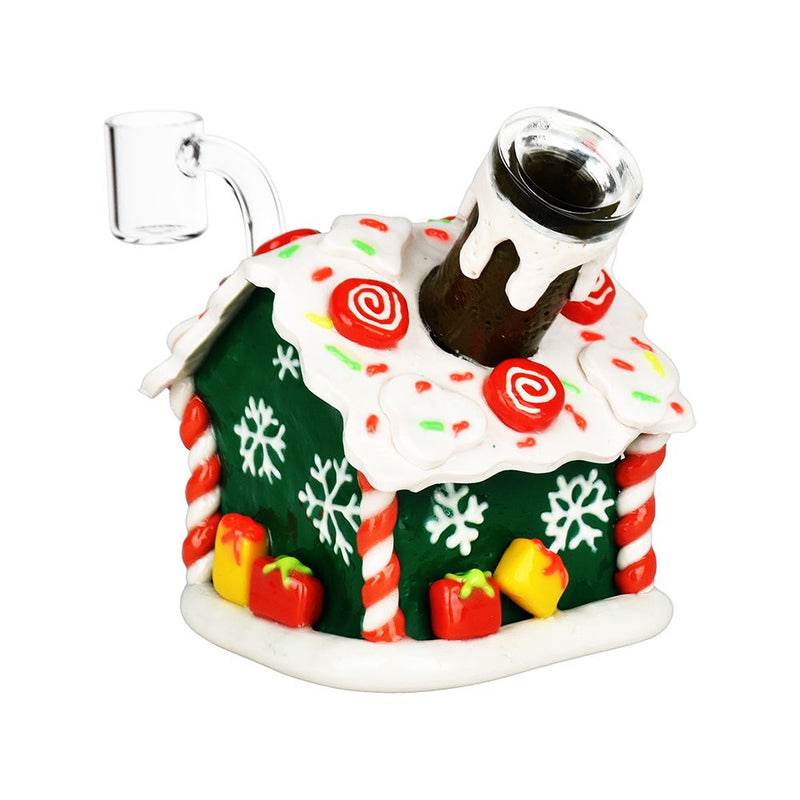 Holiday Gingerbread House Glass Dab Rig - 4.5" / 14mm F