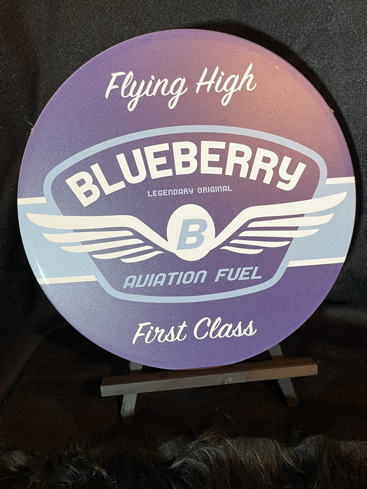 Blueberry Flight Services 30 cm x 30 cm Round Aluminum Sign - Headshop.com