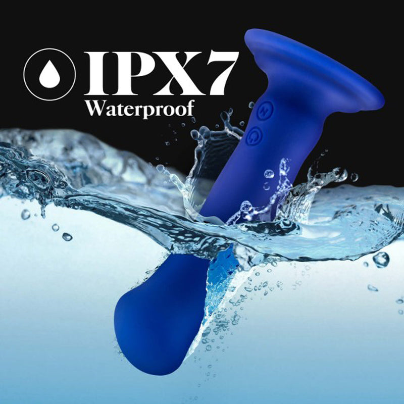 Impressions Santorini Rechargeable Silicone 6.5 in. Vibrating Dildo Blue