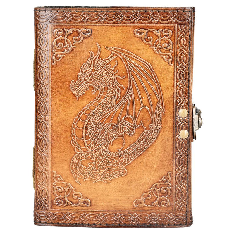 Ancient Dragon Protector Embossed Leather Journal - 7" x 5" - Headshop.com