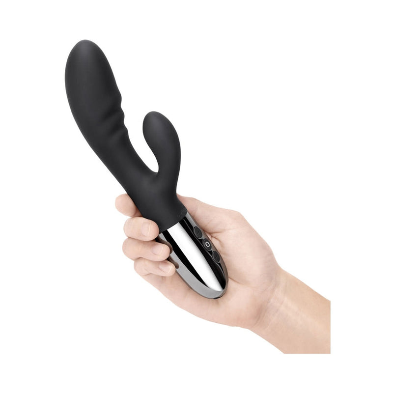 Le Wand Blend Rechargeable Double-Motor Silicone Rabbit Vibrator Black