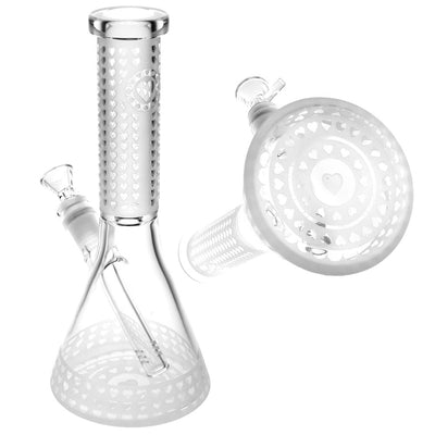 Top Eight Etched Beaker Water Pipe - 9.75"/14mm F/Designs Vary - Headshop.com