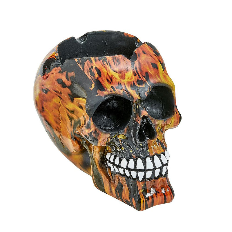 LARGE SKULL ASHTRAY - flame design - Headshop.com