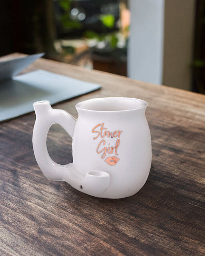 Stoner girl white with gold imprint mug - roast & toast mug - Headshop.com